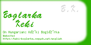 boglarka keki business card